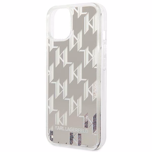 Karl Lagerfeld KLHCP14SLMNMS iPhone 14 6.1 "cietais viedtālruņa apvalks sudraba / sudraba šķidrais mirdzums Monogram