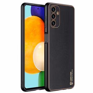 Dux Ducis Yolo elegants vāciņš viedtālrunim no ekoloģiskās ādas Samsung Galaxy A13 5G melns