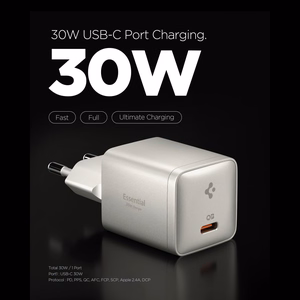 Spigen Essential EE301EU 1 porta 30 W sienas lādētājs – titāna krāsā