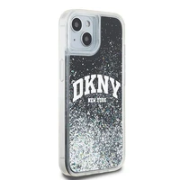 DKNY šķidrā spīduma lielā logotipa viedtālruņa apvalks iPhone 15 Plus / 14 Plus - melns
