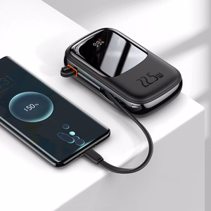 Baseus portatīvais lādētājs 20000mAh Qpow Pro - USB + Type C - PD 22,5W ar Type C kabeli (PPQD060301) melna