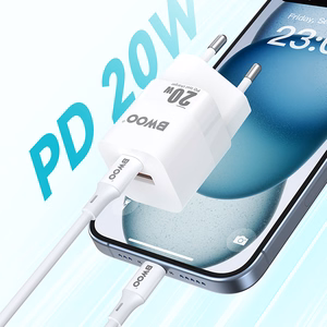 BWOO CDA156 PD sienas lādētājs 1x USB-C 1v USB 20W balts