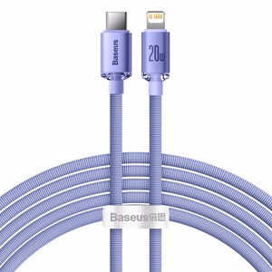 USB kabelis Baseus Crystal Shine violets Type-C / Lightning 200cm (līdz 20W)
