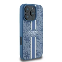 Guess 4G Drukātais Svītru Magnētiskais apvalks iPhone 16 Pro - zilais