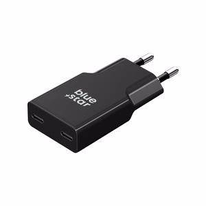 Blue Star Slim GaN TFK-SC-30WCC 30W 2x USB-C QC 4.0 / PD 3A lādētājs, melns
