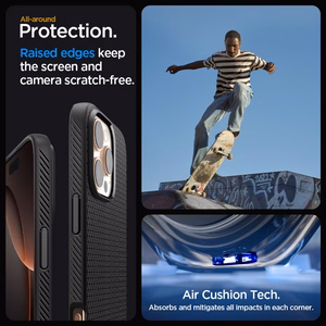 Spigen Liquid Air viedtālruņa apvalks iPhone 16 Pro Max - melns