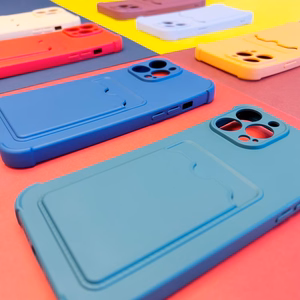 Card Armor Case чехол-кошелёк для iPhone 13 Pro силиконовый с воздушной подушкой оранжевый