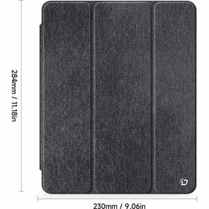 DUX DUCIS planšetdatora maciņš (m) UNID saliekams ar zīmuli uzglabāšanas vietu iPad Air 13 (2024) / iPad Pro 12.9 (2018/2020/2021/2022) melns
