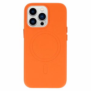Viedtālruņa apvalks (m) MagSafe ādas iPhone 15 Plus - oranžs