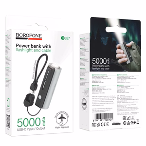Borofone Внешний аккумулятор 5000mAh BJ87 Star - Type C - с фонариком чёрный