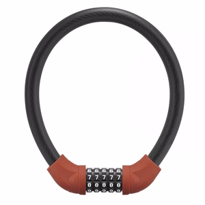 Rockbros RKS870-BK velosipēda slēdzene ar kodu un 85 cm tērauda trosi – sarkana