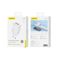 Lādētājs Foneng EU63 2.4A 2xUSB-A balts