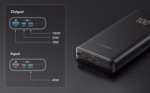 Powerbank Veger T100 (W2032C-100) PD QC3.0 5A 100W 20000 mAh black