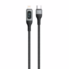 Dudao USB Type C - Lightning ātrās uzlādes PD 20W 1m kabelis melns (L7MaxL)