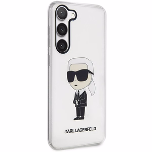 Karl Lagerfeld KLHCS23SHNIKTCT S23 S911 caurspīdīgs cietais viedtālruņa apvalks Ikonik Karl Lagerfeld