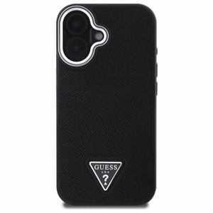 Guess GUHMP16MPGTSPSK iPhone 16 Plus 6.7" melns/melns cietais apvalks Graudains Trīsstūris MagSafe