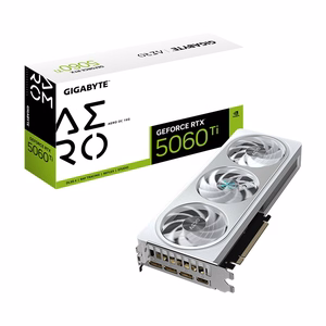 GIGABYTE GeForce RTX 5060 Ti AERO OC 16G Videokarte - 16GB GDDR7, 128bit, PCI-E 5.0, 2647MHz Core Clock, 3 x DisplayPort, 1 x HDMI, GV-N506TAERO OC-16GD