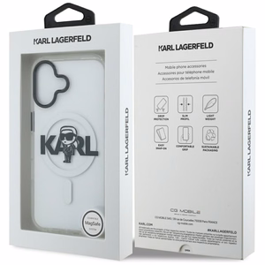 Karl Lagerfeld IML Karl Sketch Logo magnētiskais viedtālruņa apvalks iPhone 17 - caurspīdīgs