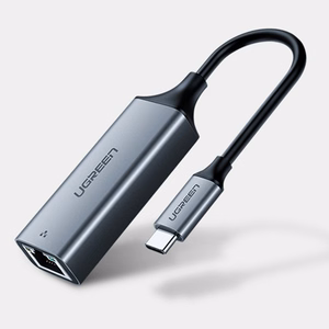 Ugreen ārējais tīkla adapteris RJ45 - USB Type C (1000 Mbps / 1 Gbps) Gigabit Ethernet pelēks (CM199)