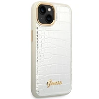 Guess GUHCP14SHGCRHS iPhone 14 6.1 "sudraba cietais apvalks Croco kolekcija