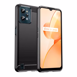 Carbon viedtālruņa apvalks Realme C31 elastīgs silikona oglekļa apvalks melns