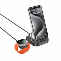 Bezvadu lādētājs Hoco 3in1 3A 5W, savietojams ar Apple Watch CQ16A, melna spalva