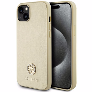 Guess GUHCP15MPS4DGPD iPhone 15 Plus 6.7" zelta/zelta cietais viedtālruņa apvalks Strass Metal Logo