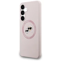 Karl Lagerfeld Silicone Karl & Choupette Heads MagSafe macins Samsung Galaxy S25 FE - roza