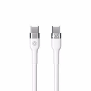 Forever Elastīgais kabelis USB-C - USB-C 1,0 m 60W balts