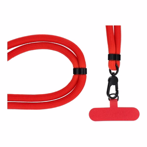 SWING (8mm) Tālruņa siksniņa, Tālruņa kulons ar regulējamu garumu / auklas garums 165cm (maks. 82.5cm cilpā) / uz pleca vai kakla - sarkans