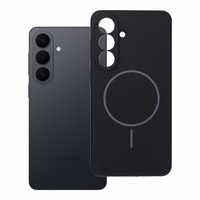 Silikona 2mm viedtālruņa apvalks SAMSUNG S26 Plus, saderīgs ar MagSafe, melnā krāsā