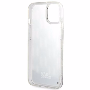 Karl Lagerfeld KLHCP14SLMNMK iPhone 14 6.1 "cietais viedtālruņa apvalks melns / melns šķidrais mirdzums Monogram