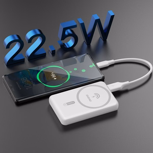 Dudao K14S magnētiskais 20W 5000mAh 1x USB-A 1x USB-C balts portatīvais lādētājs