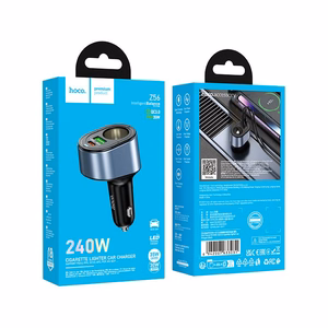 Car charger Hoco USB A + USB C + cigarette lighter PD QC3.0 3A 35W Z56 black