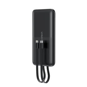 Portatīvais lādētājs Choetech B654 10000mAh 22,5W USB-A / USB-C / micro USB ar iebūvētu USB-C / Lightning kabeli (melns)