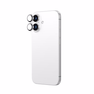 AmazingThing AR Aluminum 2 Lens Glass с рамкой для камеры для iPhone 16 / 16 Plus - белый