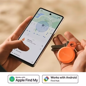 Chipolo LOOP – uzlādējams Bluetooth izsekotājs ar silikona cilpu iOS & Android, Coral