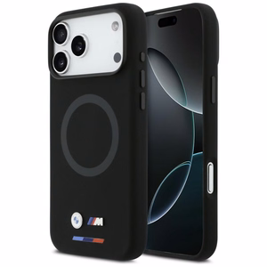 Силиконовый чехол BMW M Logo MagSafe для iPhone 17 Pro Max - чёрный