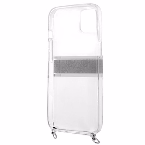 Guess GUHCP13SKC4GBSI iPhone 13 mini 5.4" Caurspīdīgs cietais apvalks 4G Pelēks Siksna Sudraba Ķēde