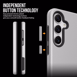 Perfectionists Trīsstūra korpuss Samsung S926 S24 Plus/S936 S25 Plus sudraba krāsā