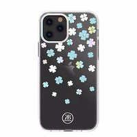 Kingxbar Lucky Series apvalks, dekorēts ar oriģināliem Swarovski kristāliem, iPhone 12 mini – caurspīdīgs (Āboliņš)