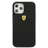 Ferrari FESSIHCP12LBK iPhone 12 Pro Max 6.7" melns/melns cietais apvalks On Track Silicone