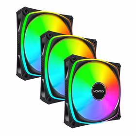 Korpusa ventilators 120mm Montech RX120 Pro melns 3gab