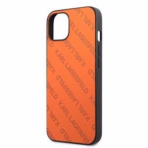 Karl Lagerfeld KLHCP13SPTLO Perforated Allover vāciņš ierīcei iPhone 13 mini 5.4", oranžs