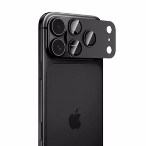 Melns Tech-Protect CamFull Fit+ alumīnija un rūdīta stikla kameras moduļa aizsargs Apple iPhone 18 Pro Max tālrunim