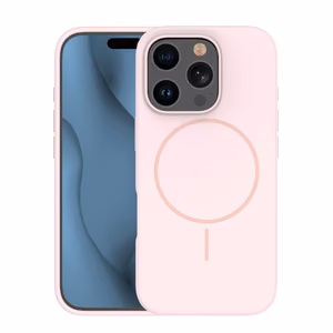 Silikona Īpaši plāns Magnētiskais viedtālruņa apvalks iPhone 14 6,1" gaiši rozā