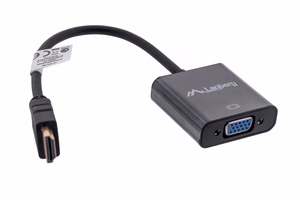 Lanberg AD-0017-BK video kabeļa adapteris 0,2 m VGA (D-Sub) HDMI Type A (Standard) melns