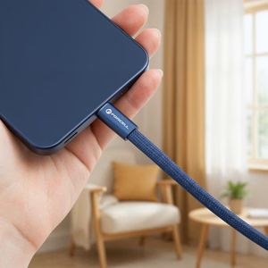 Kabelis USB C uz USB C Forcell F-Energy QC4.0 PD 3A 60W Cafule Flat 1,2 m CCFN23 tumši zils