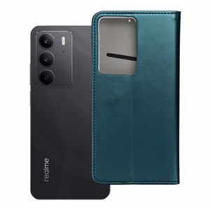 SMART MAGNETO grāmatas tipa viedtālruņa apvalks REALME C75 tumši zaļš
