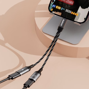 Dudao L13C+ 2in1 USB-C adapteris - pelēks